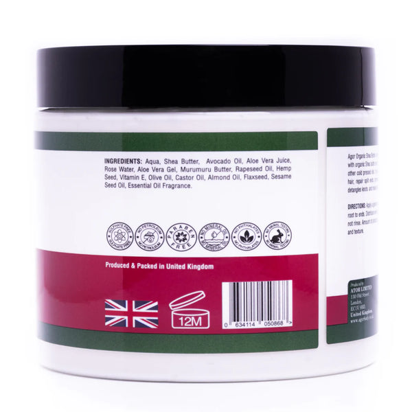 Agor Organic Leave In Conditioner With Shea Butter And Avocado Oil 430ml - Afro Hair Boutique
