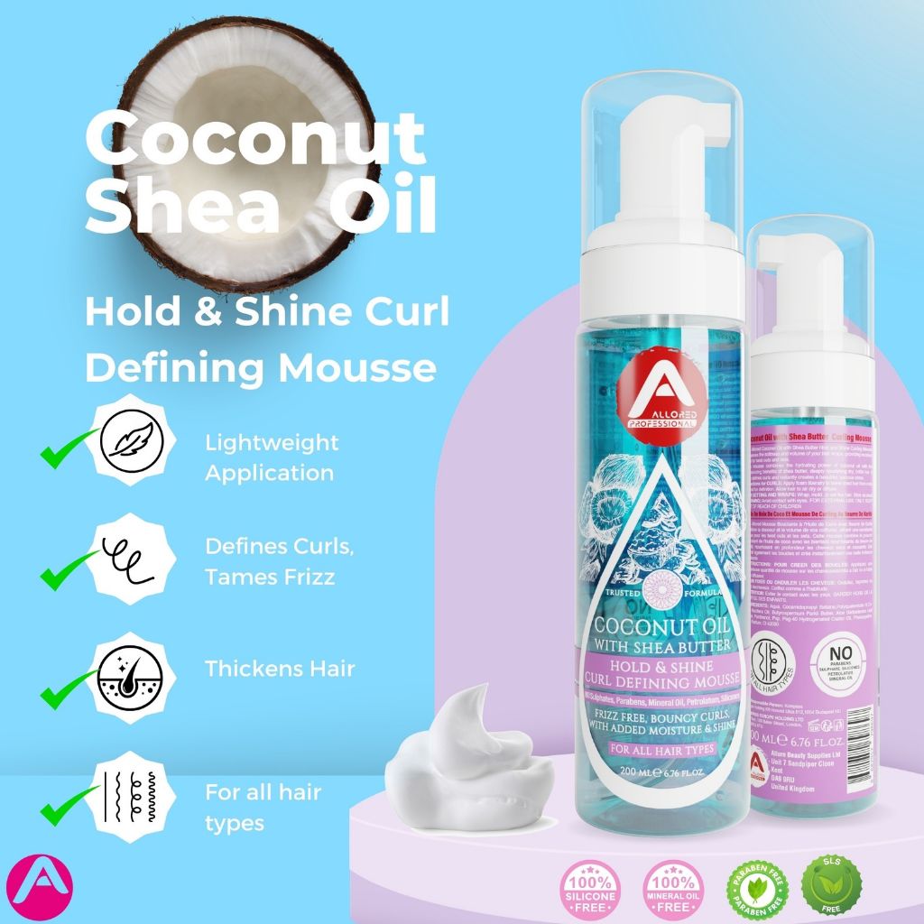 Allored Beauty  Coconut Oil With Shea Butter Hold N Shine Curl Defining Mousse
