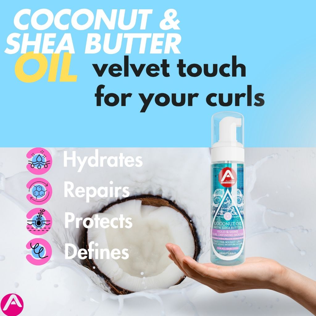 Allored Beauty  Coconut Oil With Shea Butter Hold N Shine Curl Defining Mousse