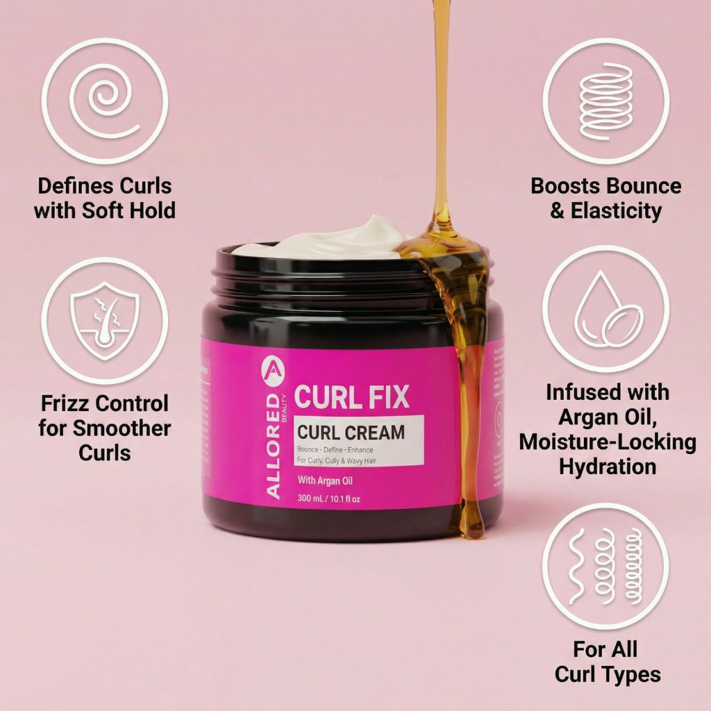 Allored Beauty  Curl Fix Curl Cream With Argan Oil