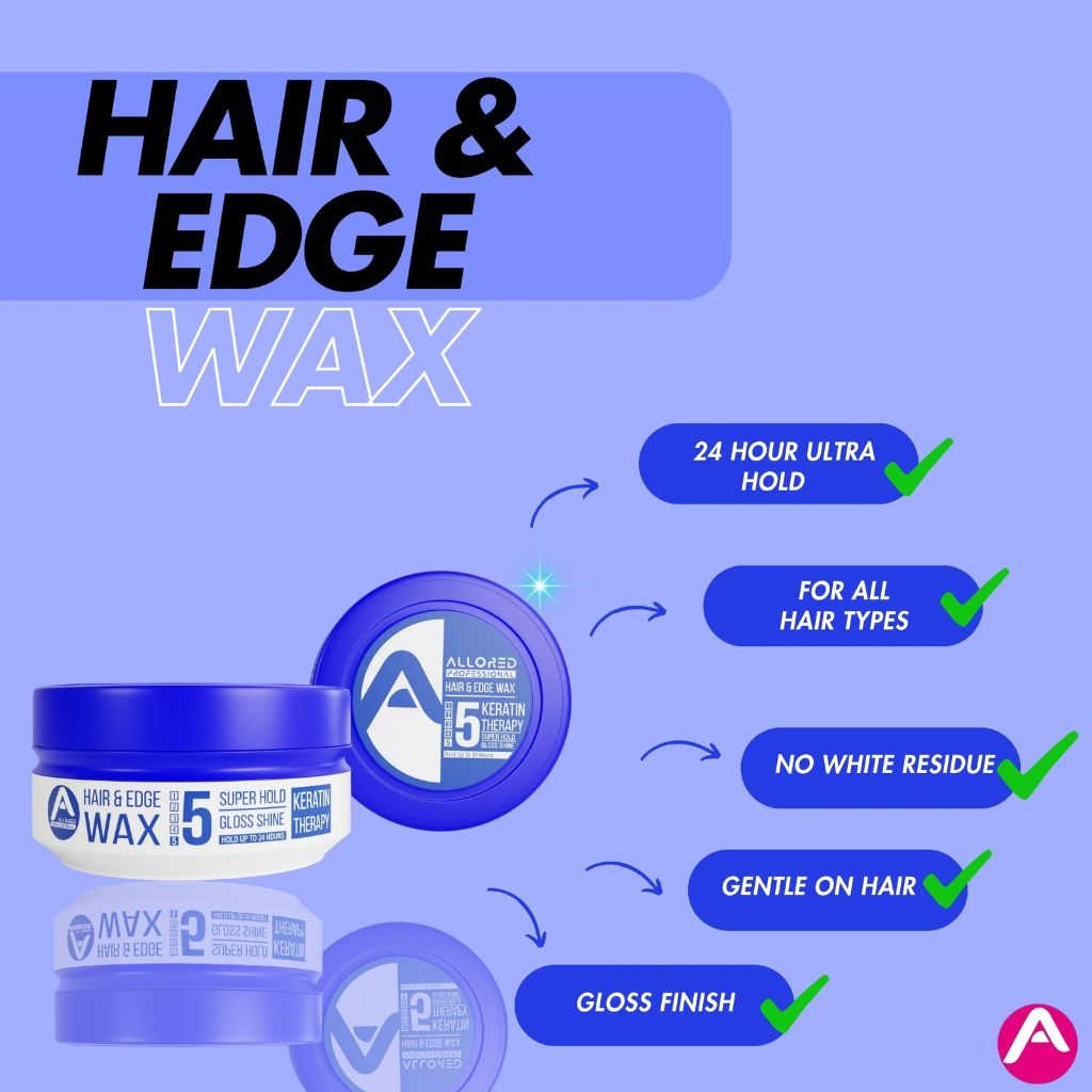 Allored Beauty  Hair And Edge Wax With Keratin Therapy Super Hold 5