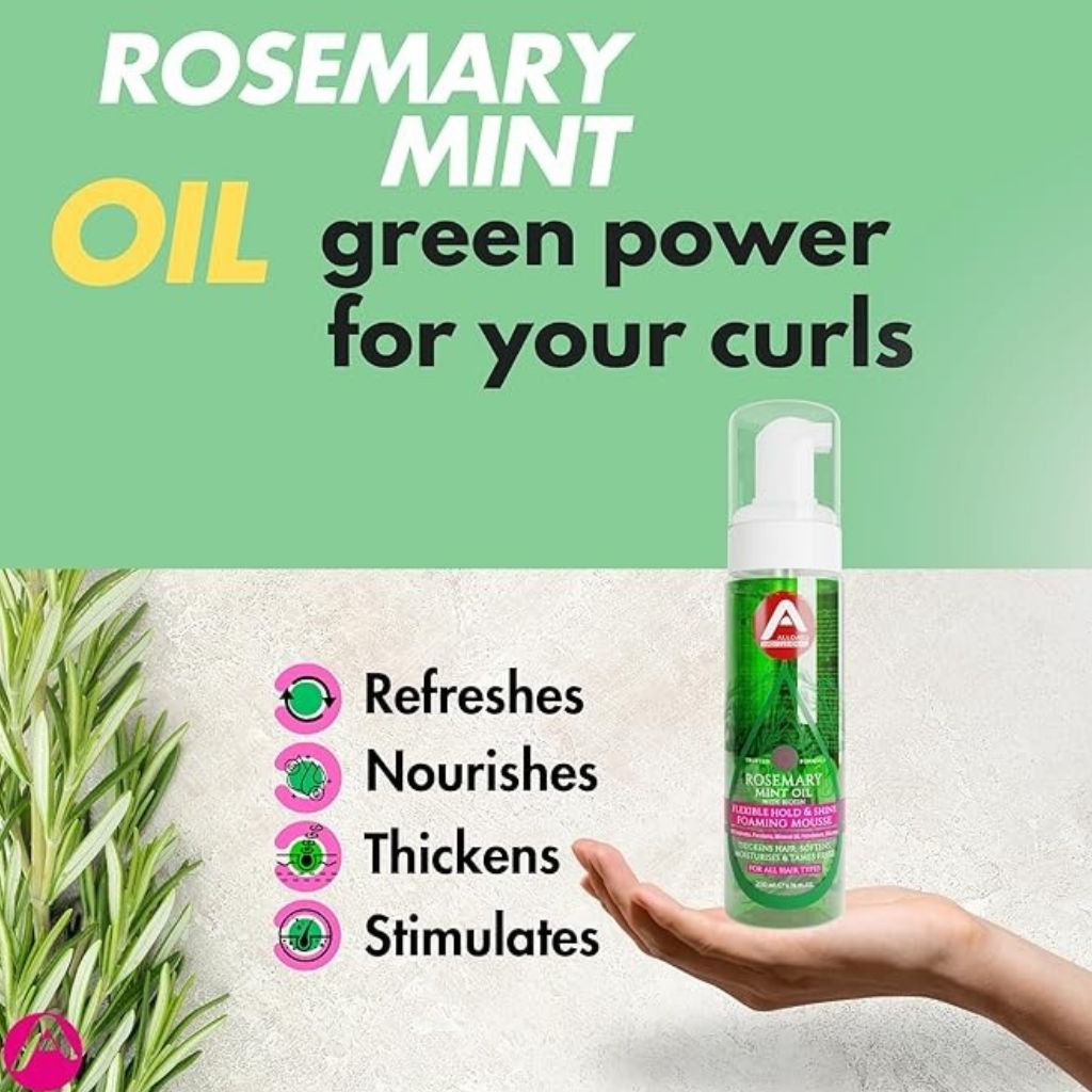 Allored Beauty  Rosemary Mint Oil Flexible Hold N Shine Foaming Mousse