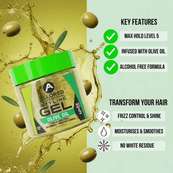 Allored Beauty  Styling Gel With Oilve Oil Max Hold 5