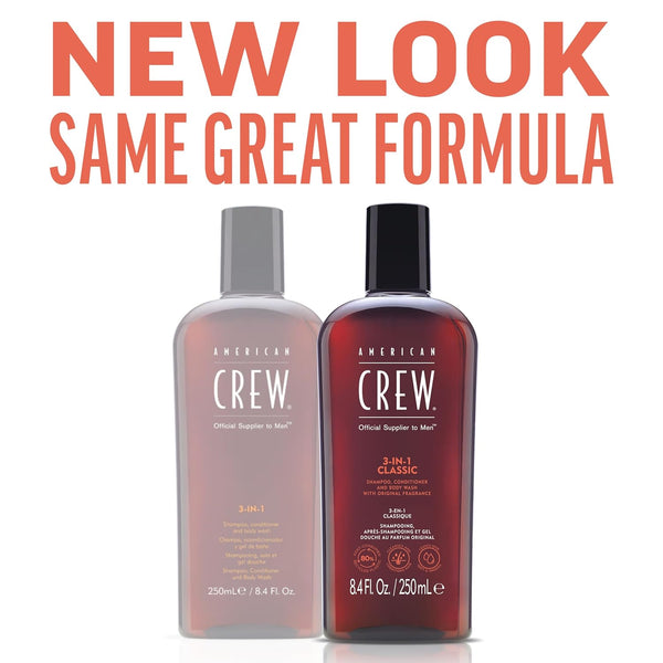 American Crew 3 In 1 Classic Men Shampoo Conditioner And Body Wash 250ml / 450ml - Afro Hair Boutique