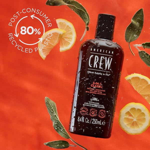American Crew 3 In 1 Classic Men Shampoo Conditioner And Body Wash 250ml / 450ml - Afro Hair Boutique