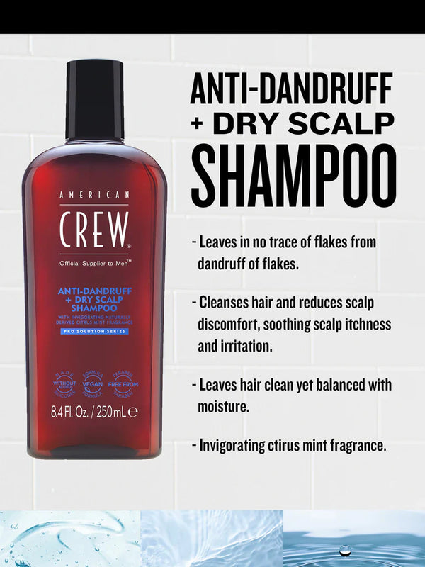 American Crew Anti-Dandruff + Dry Scalp Shampoo 250ml - Afro Hair Boutique