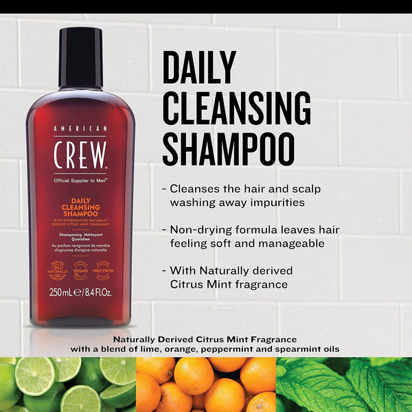 American Crew Daily Cleansing Shampoo 250ml, 450ml / 1000ml - Afro Hair Boutique