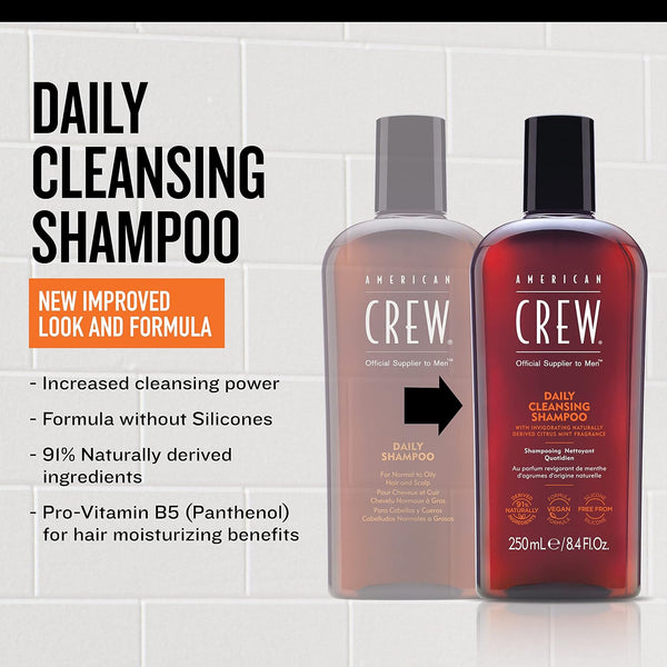 American Crew Daily Cleansing Shampoo 250ml, 450ml / 1000ml - Afro Hair Boutique