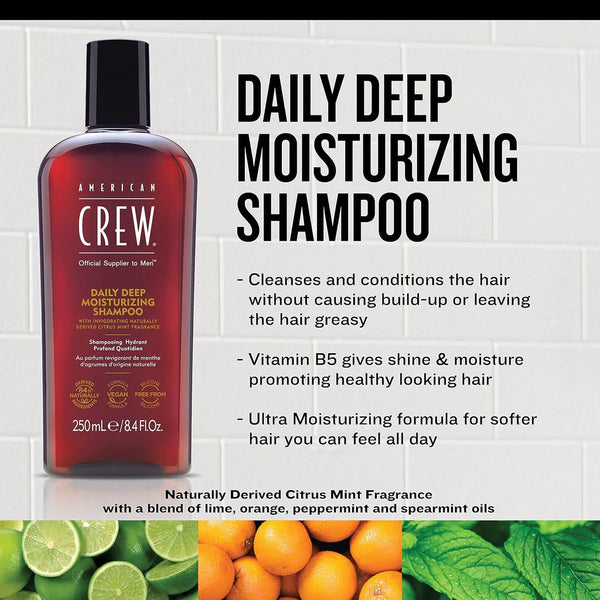 American Crew Daily Deep Moisturizing Shampoo 250ml / 450ml / 1L - Afro Hair Boutique