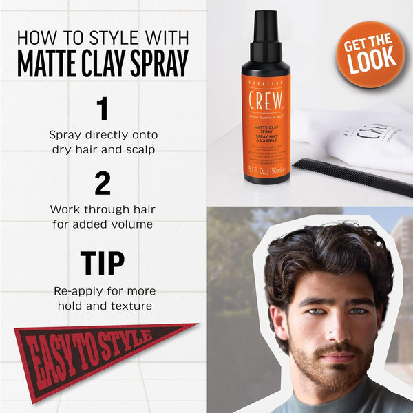 American Crew Matte Clay Spray - Texturising Oil Absorbing Spray 150ml - Afro Hair Boutique