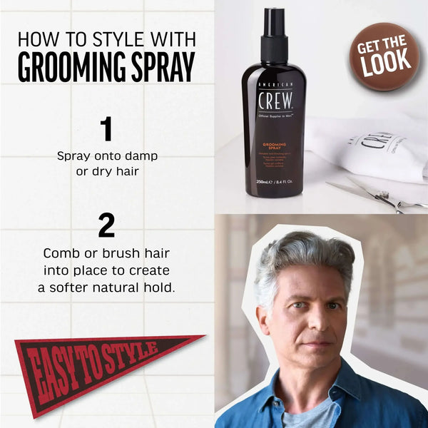 American Crew Men's Styling & Smooth Finishing Grooming Spray 250ml - Afro Hair Boutique