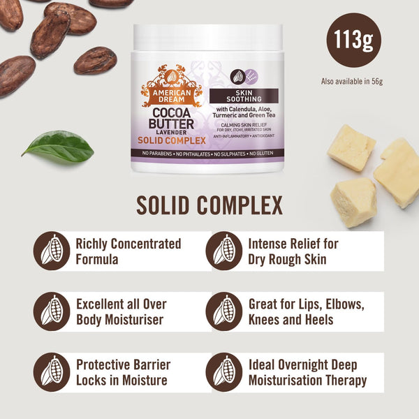 American Dream Cocoa Butter Lavender Solid Complex 56g / 113g - Afro Hair Boutique