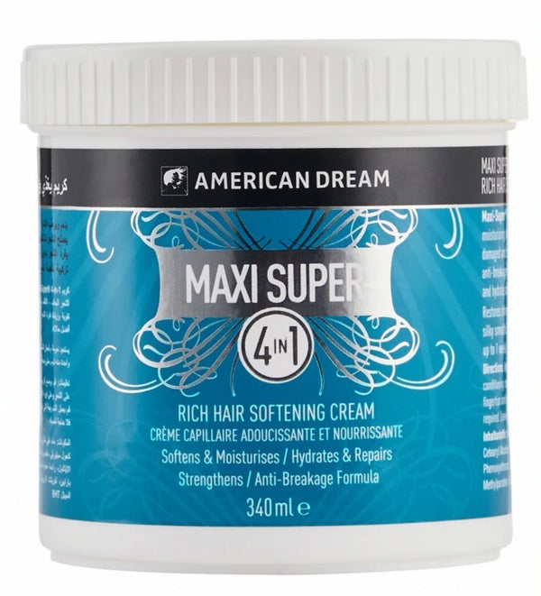 American Dream Maxi Super 4 In 1 Hair Softening Cream 340ml - Afro Hair Boutique