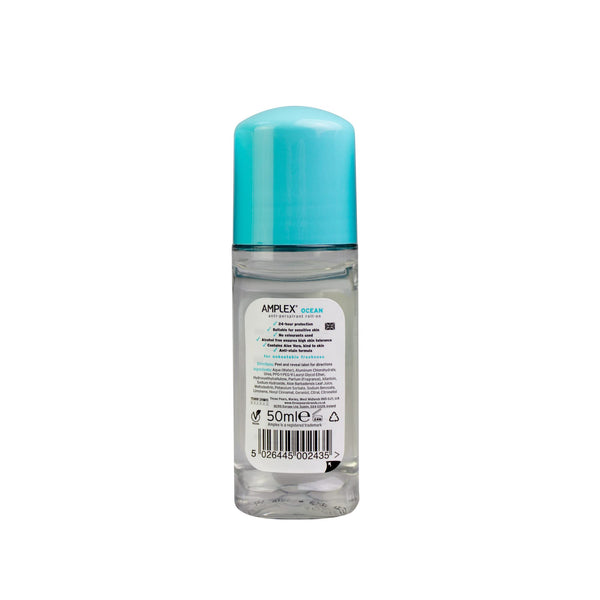 Amplex Ocean Anti-Perspirant Deodorant Roll-On 24-Hour Protection 50ml - Afro Hair Boutique