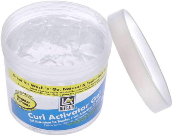 Ampro Long Aid Curl Activator Gel With Aloe Vera Regular Formula 284g - Afro Hair Boutique
