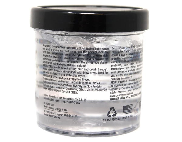 Ampro Pro Styl Clear Ice Protein Styling Gel Ultra Hold 171ml / 284ml - Afro Hair Boutique