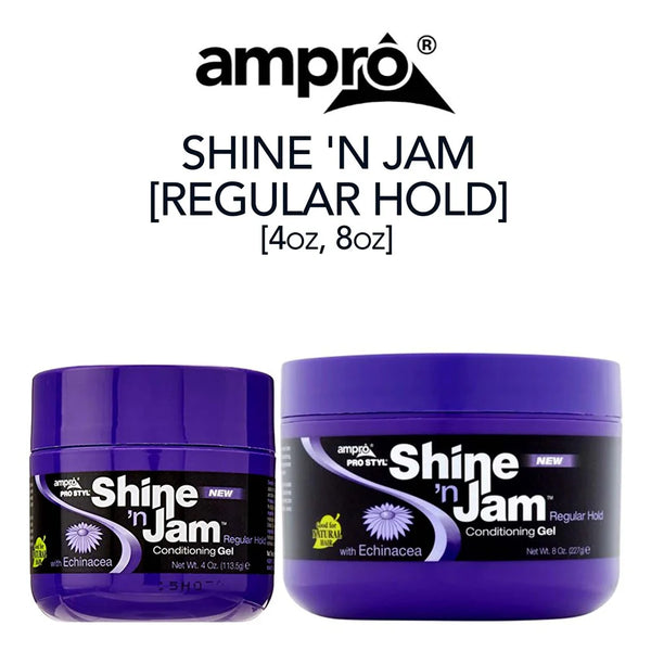 Ampro Shine N Jam Conditioning Gel Regular Hold With Echinacea 113g / 226g - Afro Hair Boutique