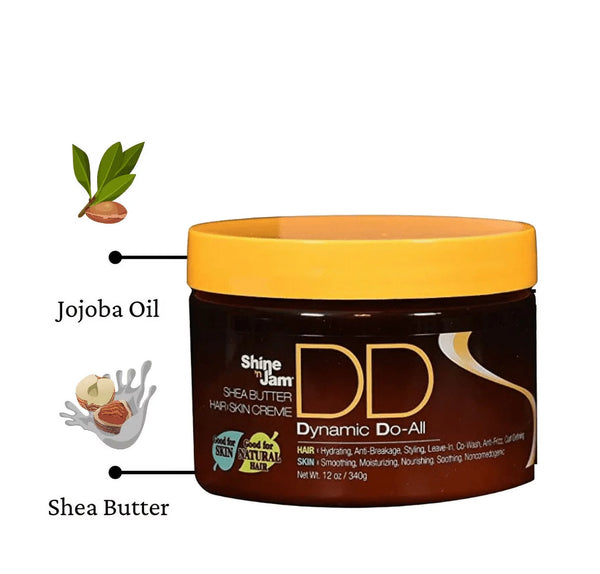 Ampro Shine N Jam Dynamic Do All Shea Butter Hair Skin Creme 85g / 340g - Afro Hair Boutique