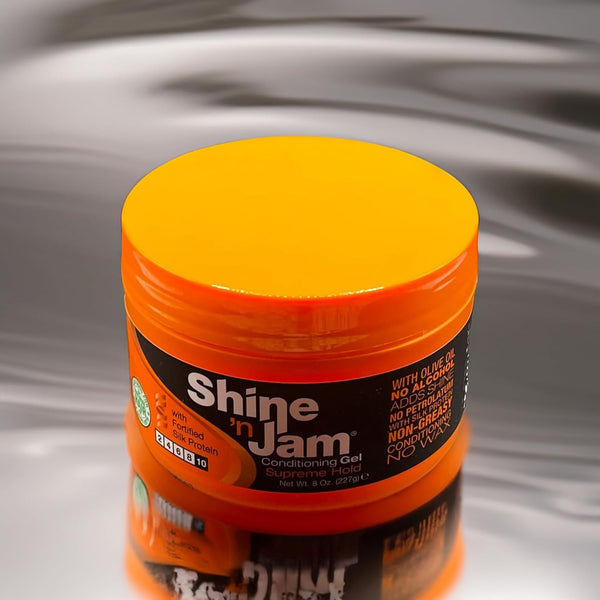 Ampro Shine N Jam Supreme Hold Conditioning Gel Supreme Hold w Silk Protein 227g - Afro Hair Boutique