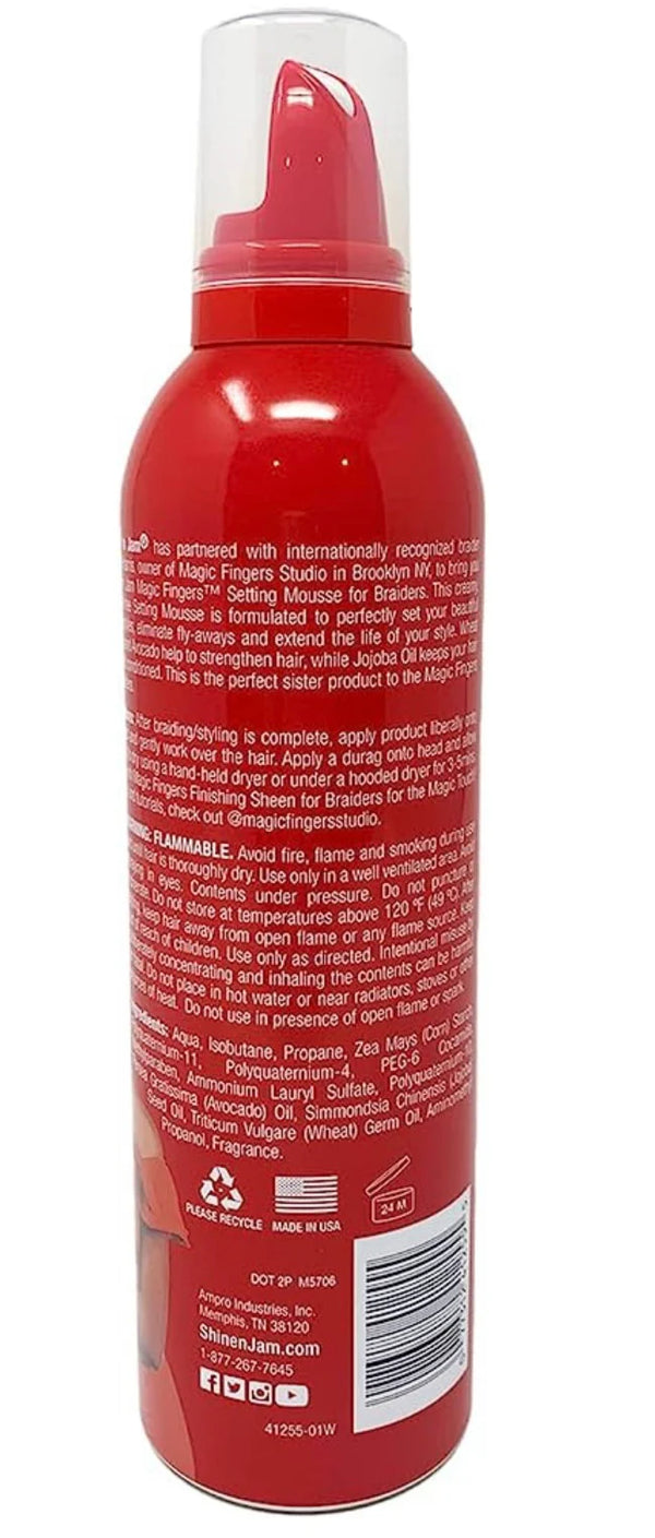 Ampro Shine n Jam Magic Fingers Setting Foam Mousse for Braiders Firm Hold 354ml - Afro Hair Boutique