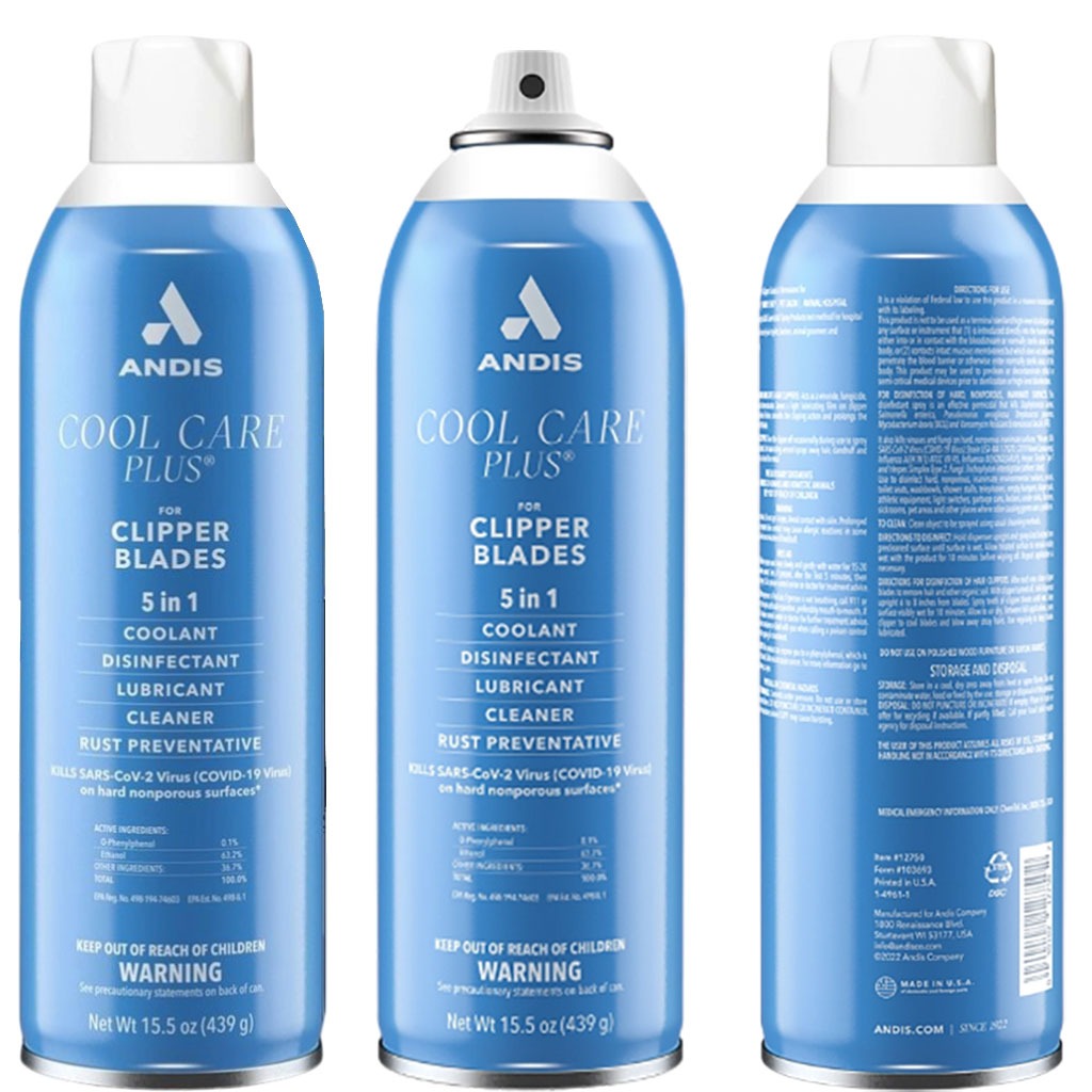 Andis Cool Care Plus Cleaner Spray For Clipper Blades Trimmer - 5 in 1 Formula