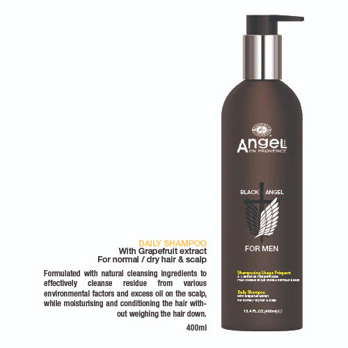 Angel En Provence Black Angel For Men Daily Shampoo 400ml - Afro Hair Boutique