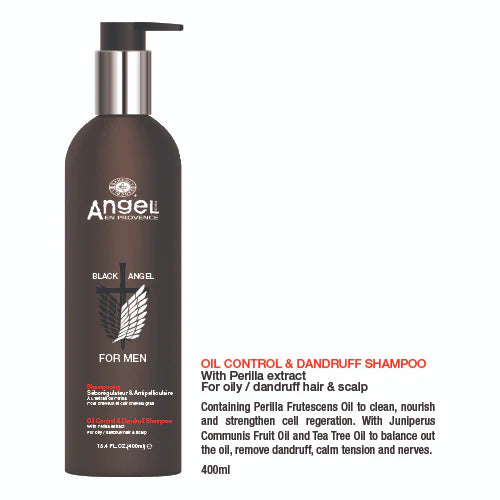 Angel En Provence Black Angel For Men Oil Control And Dandruff Shampoo 400ml - Afro Hair Boutique