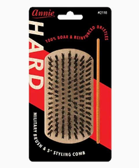 Annie  Hard Military Brush With 5 Styling Comb 2118
