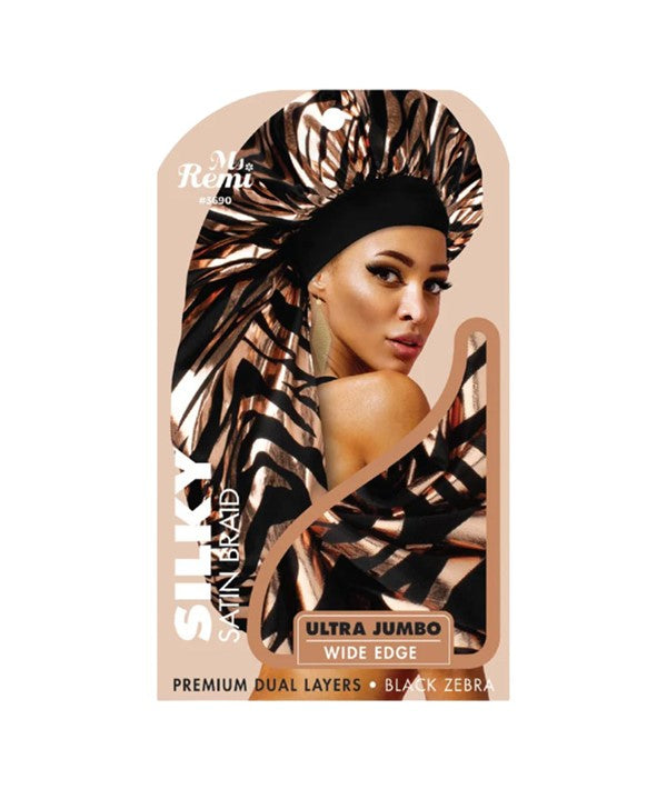 Annie Ms Remi - Silky Satin Braid Ultra Jumbo Wide Edge Black Maze 3690