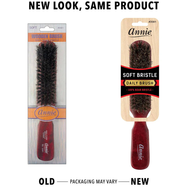Annie Boar Bristle 100% Soft Wooden Brush 5 Row 2091 - Afro Hair Boutique
