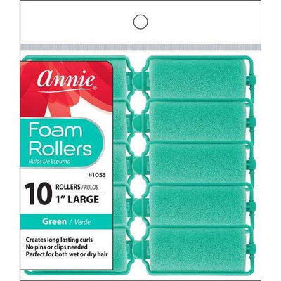 Annie Foam Rollers Large 10 Count Green 1053