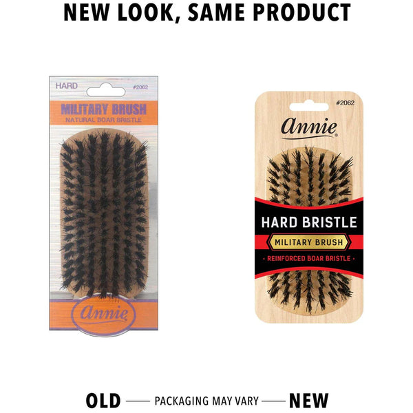 Annie Natural Boar & Nylon Bristle Hard Military Brush 2062 - Afro Hair Boutique