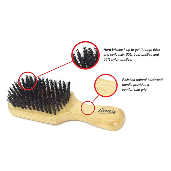 Annie Reinforced Boar & Nylon Bristle Hard Club Brush 2061 - Afro Hair Boutique