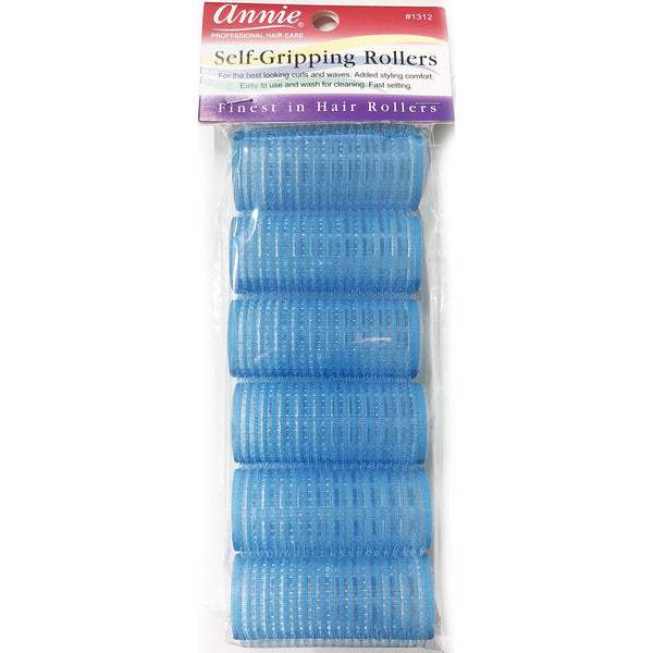 Annie Self Gripping Rollers 1In 6Ct Blue 1312