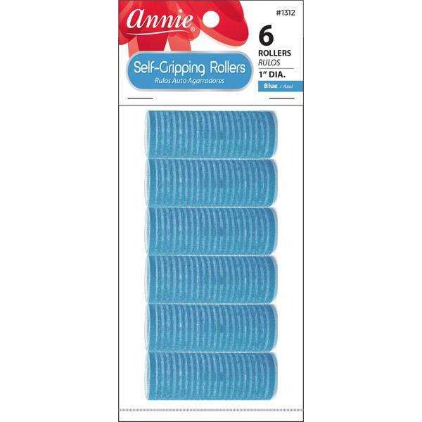 Annie Self Gripping Rollers 1In 6Ct Blue 1312