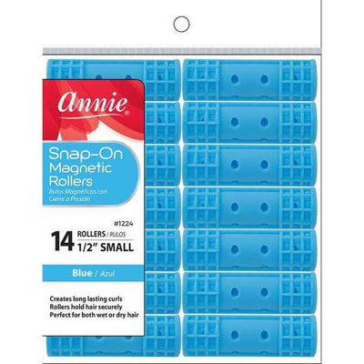 Annie Snap-On Magnetic Rollers Size Small 14 Count Blue 1224