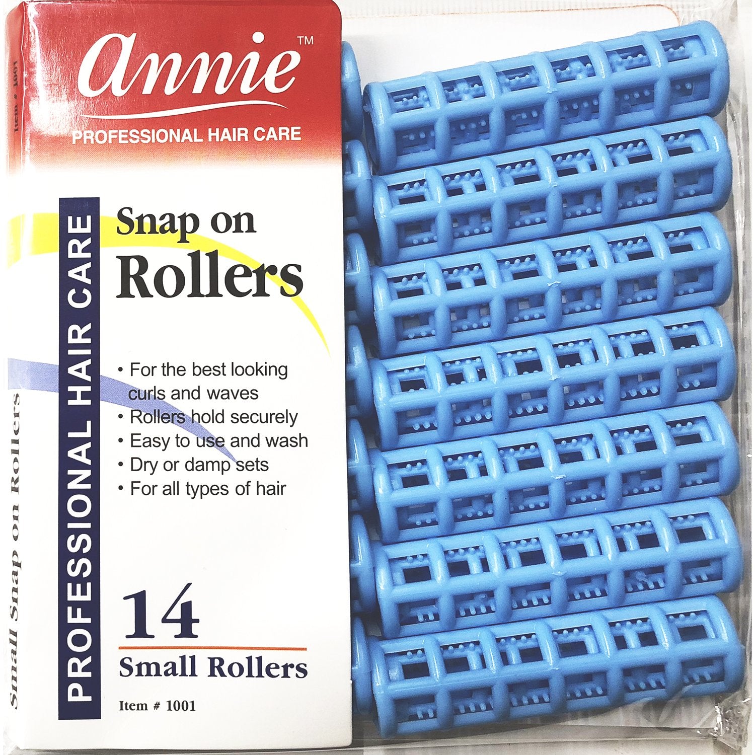 Annie Snap-On Rollers Size Small 14 Count Blue 1001