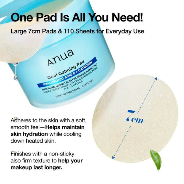 Anua  Hyaluronic Acid 8 Plus Catechin Cool Calming Pad