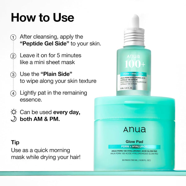 Anua  PDRN 100 Hyaluronic Acid Glow Pad