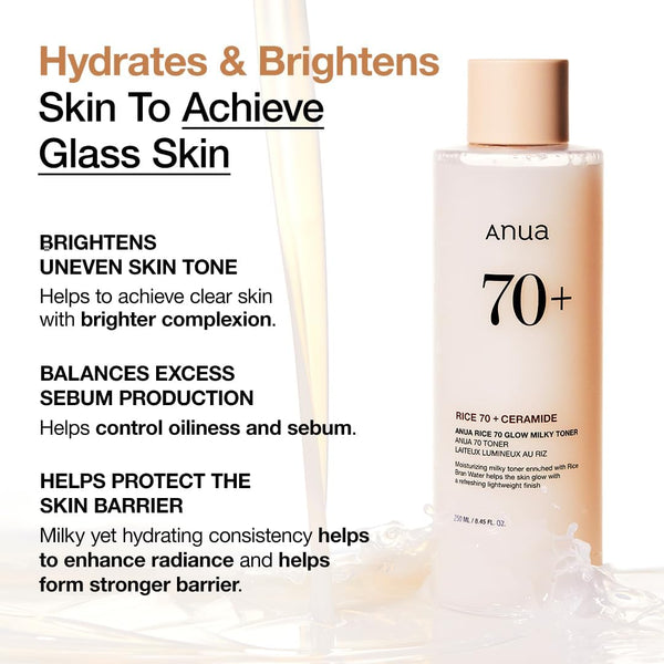 Anua  Rice 70 Glow Milky Toner