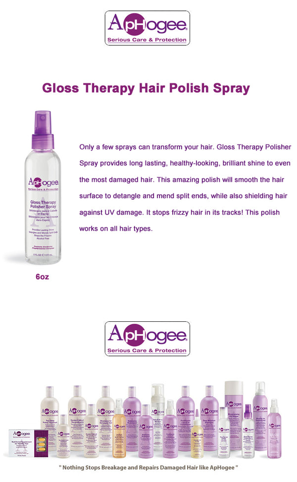 Aphogee Gloss Therapy Hair Polisher Spray 177ml - Afro Hair Boutique