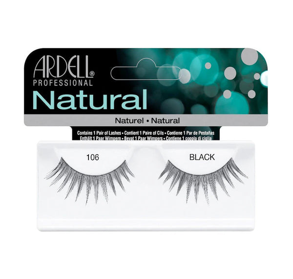 Ardell 100% Human Hair False Fashion/Natural Eye Lashes 106 Black
