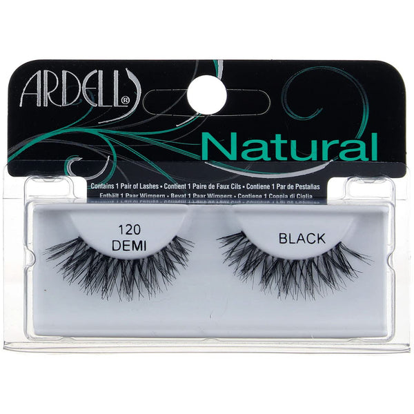 Ardell 100% Human Hair False Fashion/Natural Eye Lashes 120 Demi Black