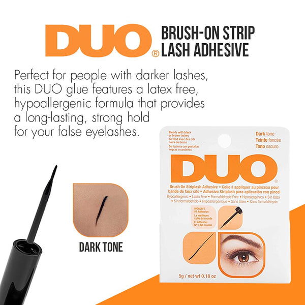 Ardell Duo Brush On Striplash Adhesive Eyelash Dark Tone Lashes Glue 5g