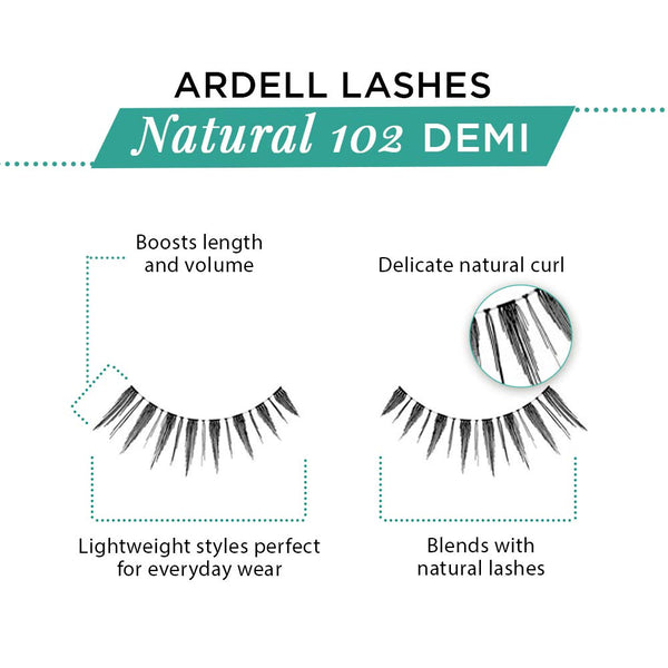 Ardell Lashes False Eyelashes Natural 102 Demi Black