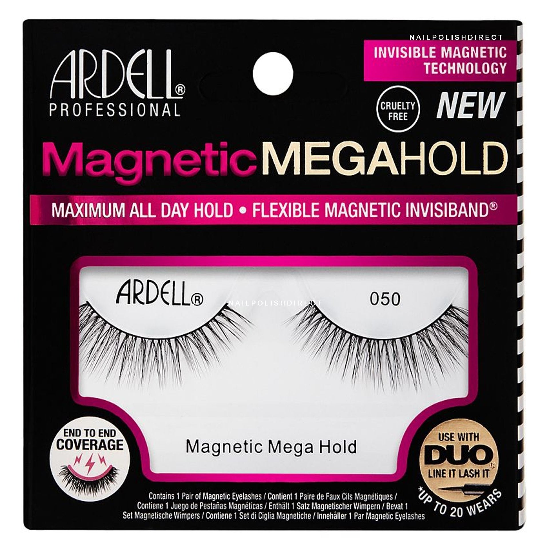 Ardell Magnetic Mega Hold Lashes Flexible False Eyelashes Reusable 050