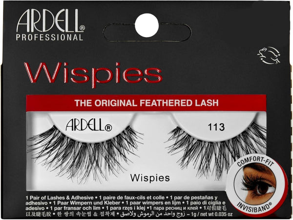 Ardell Wispies 113 Black False Eyelashes Lightweight And Reusable