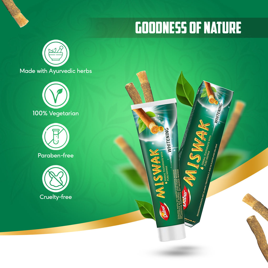Dabur Miswak Whitening Herbal Toothpaste 100ml