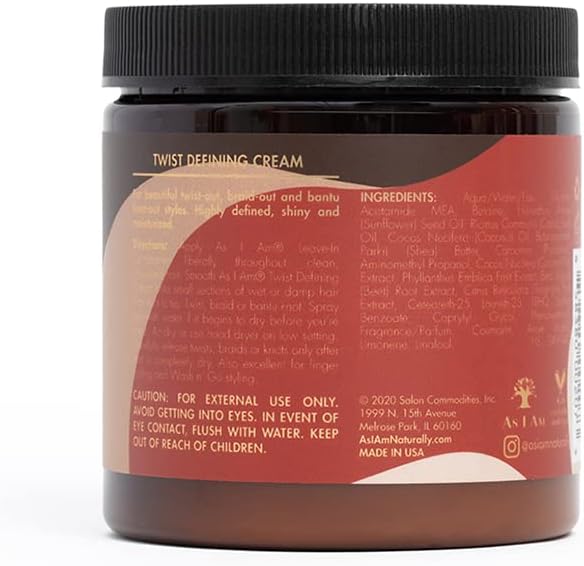 As I Am Beautiful Coils And Curls Twist Defining Cream 227g / 454g - Afro Hair Boutique