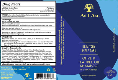 As I Am Dry And Itchy Scalp Care Olive And Tea Tree Oil Shampoo 355ml